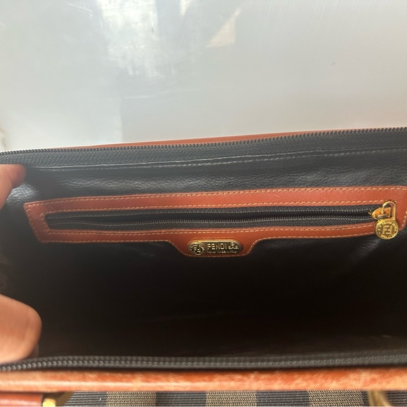 Fendi Vintage Pecan Canvas Coated Boston Bag - Picture 10 of 16